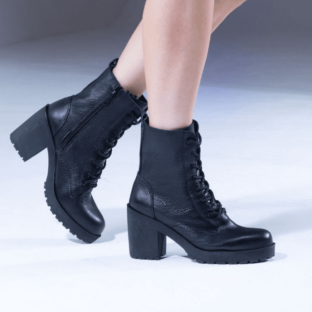 Bota Coturno Feminino Vittal Fernanda Salto Alto Preto 
