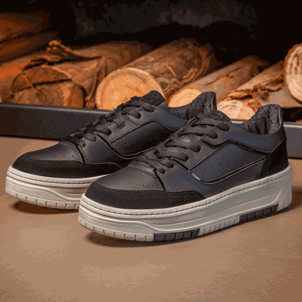 Tênis Feminino Vittal Aura Preto Solado Flatform Confort