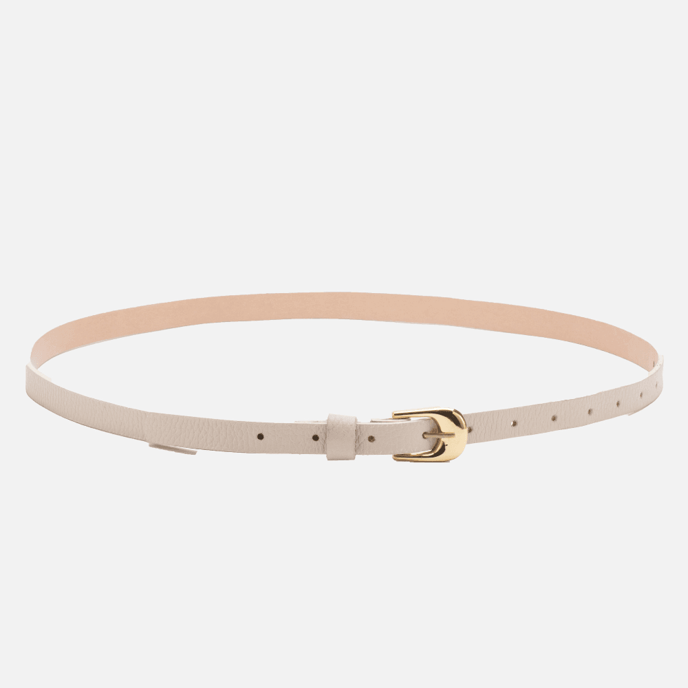 Cinto Feminino Vittal Lia Couro OffWhite Fivela de Pino 