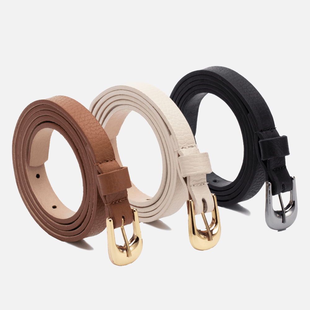 Cinto Feminino Vittal Lia Couro Caramelo Fivela de Pino