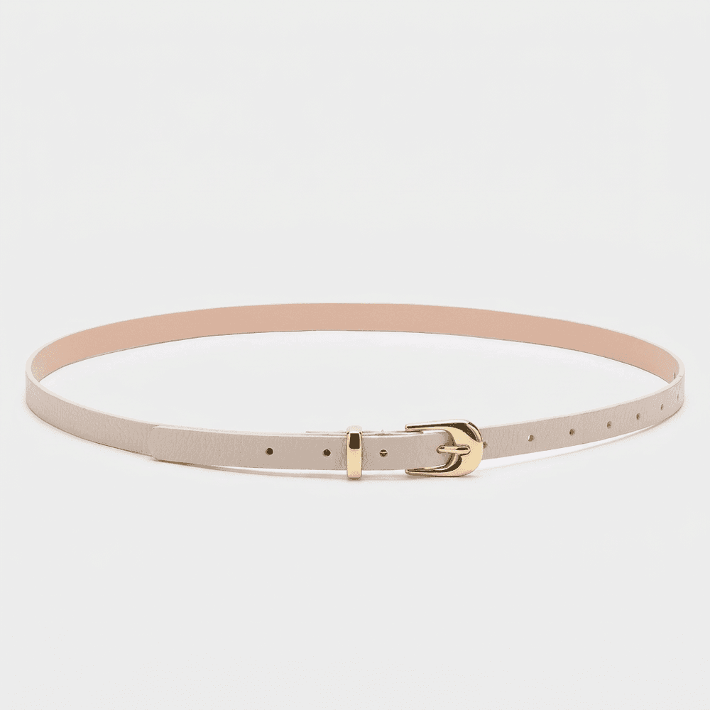 Cinto Feminino Vittal Lia Couro OffWhite Fivela de Pino 