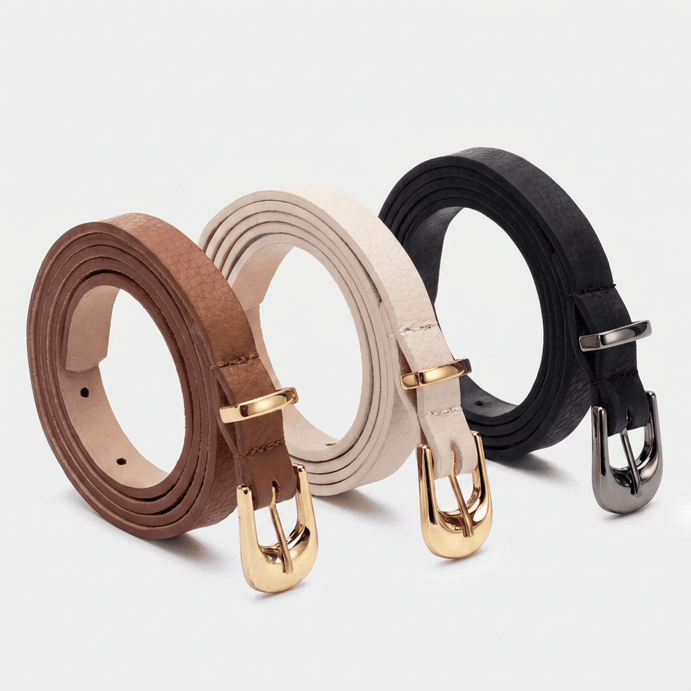 Cinto Feminino Vittal Lia Couro Caramelo Fivela de Pino