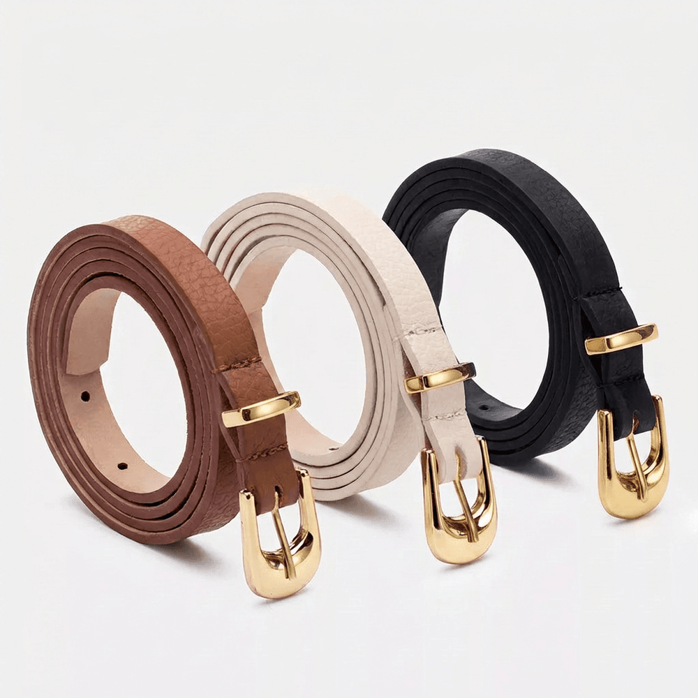 Cinto Feminino Vittal Lia Couro Preto Fivela de Pino 