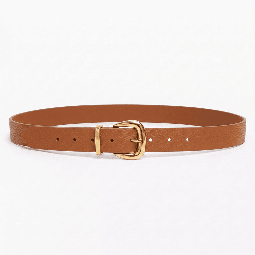 Cinto Feminino Vittal Gabi Couro Caramelo Fivela de Pino