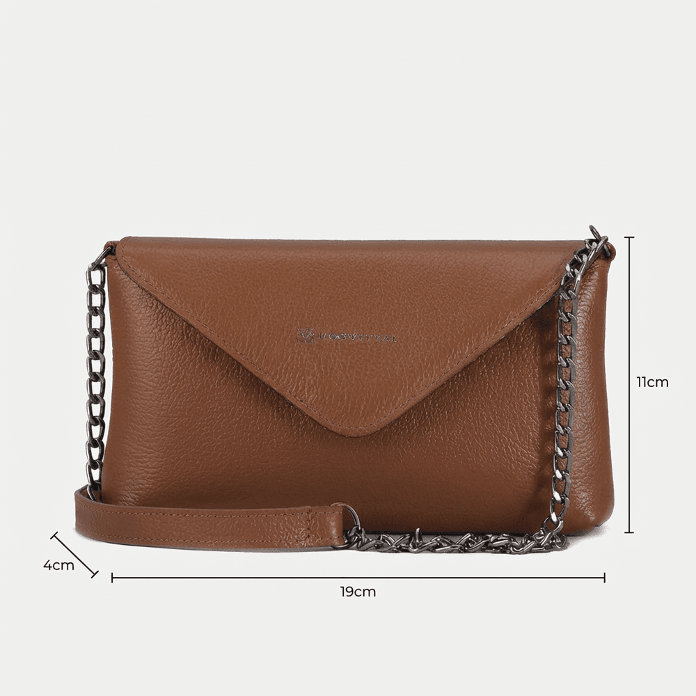 Bolsa Vittal Eloá em Couro Legítimo Caramelo