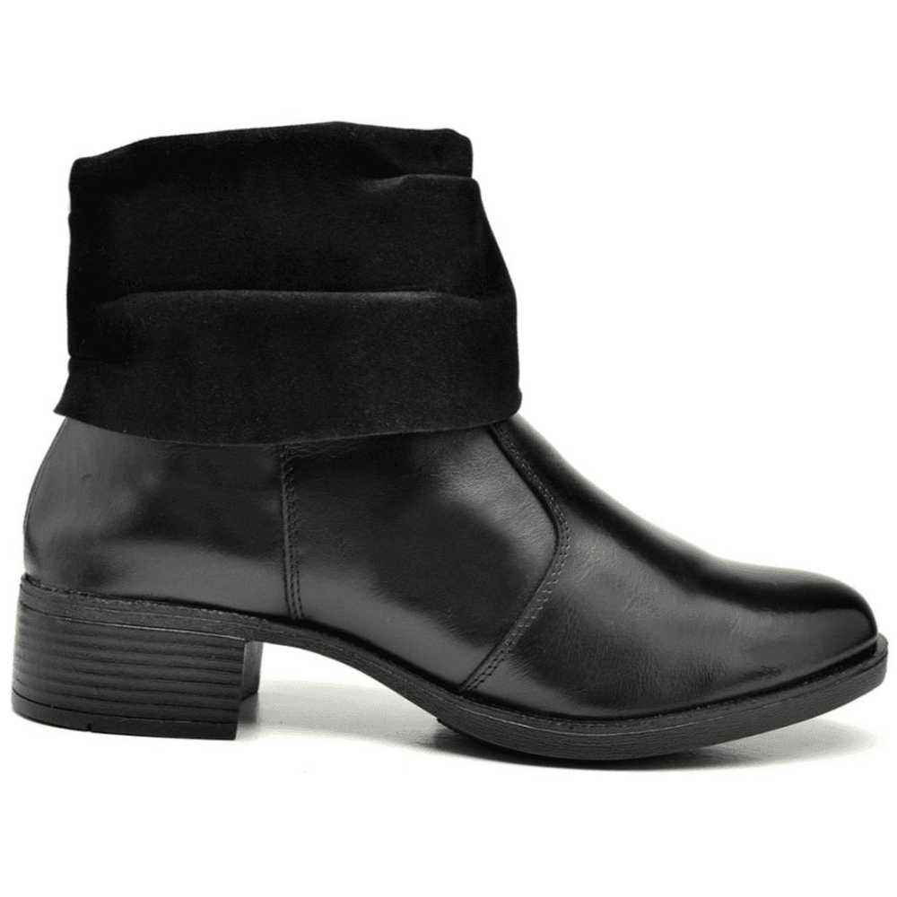 Bota Feminina Polaina em Couro Preto Zago Cal ados