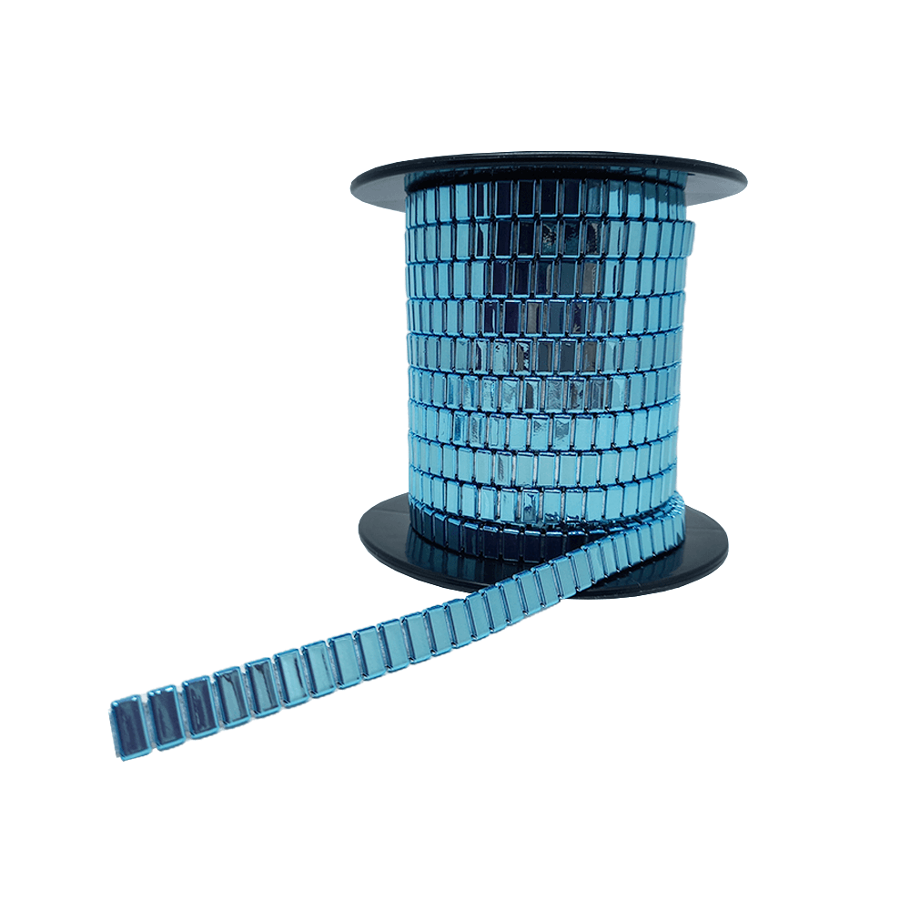 Corrente Flat Metal 10x4mm - Banho Azul Light
