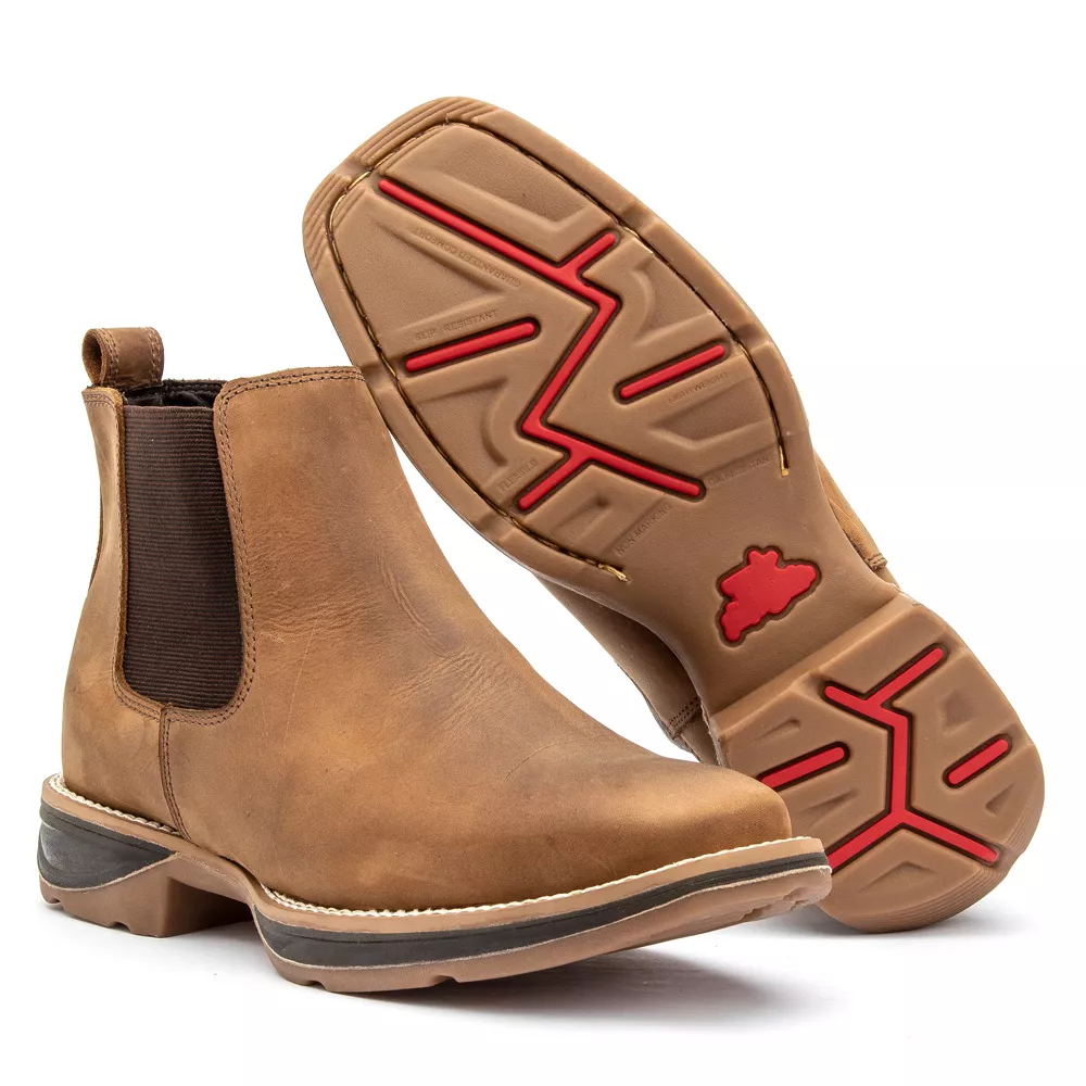 Bota Work Jump Comfort Couro Fóssil Tabaco | COUROWEST
