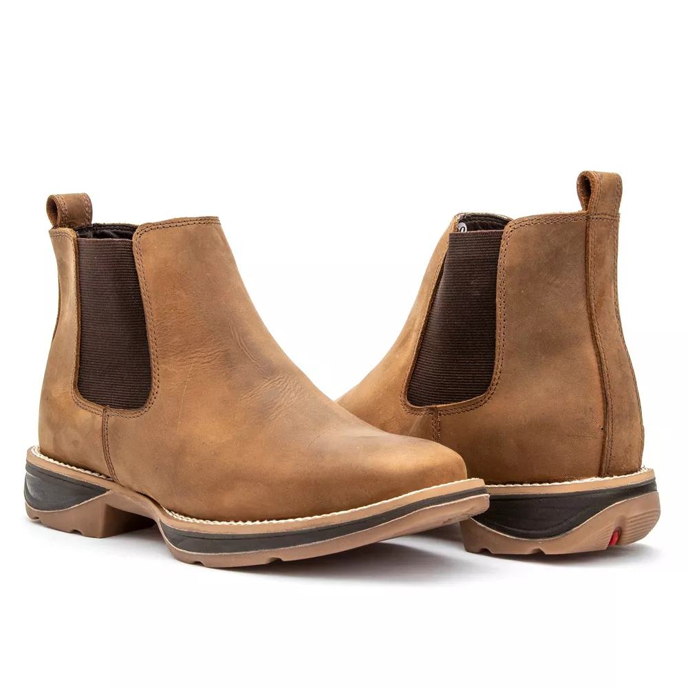 27.5㎝  WEST BIKERS ジップブーツ　P4173 Bota Work Jump Comfort Couro Fóssil Tabaco | COUROWEST
