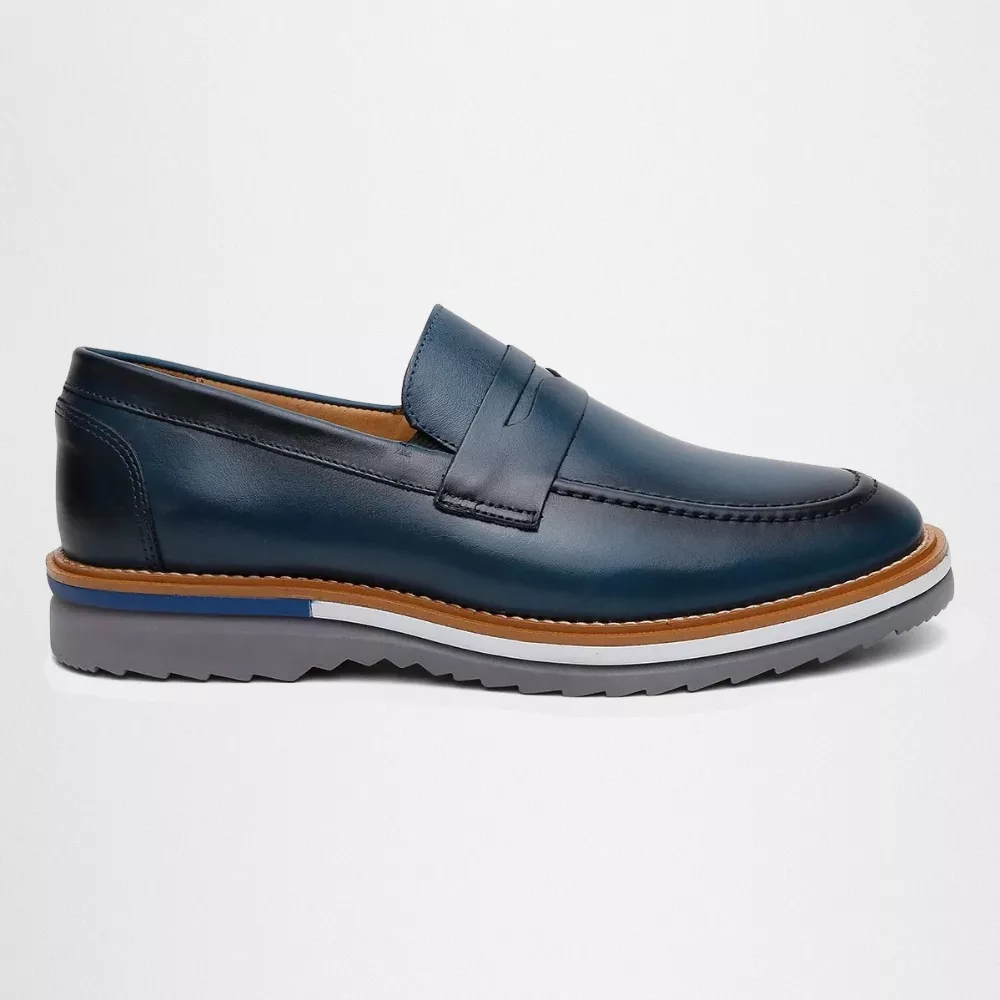 Oxford Masculino Sola Detalhe Loafer Derby em Camurça - Café