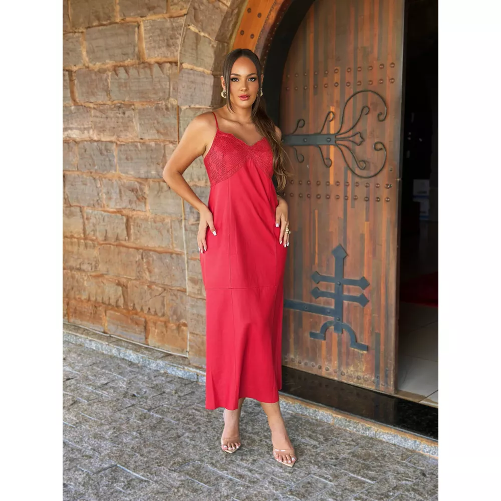 VESTIDO ANIMALE VERMELHO