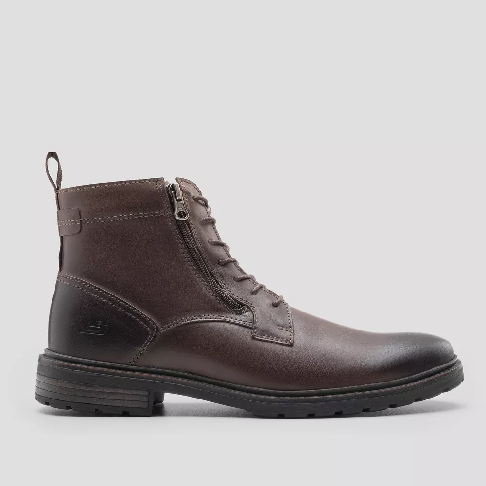 Bota London Double Zip Café - Loja Oficial Bradok®