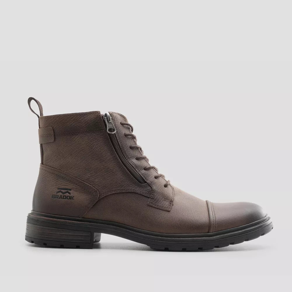 Bota London Double Zip Café