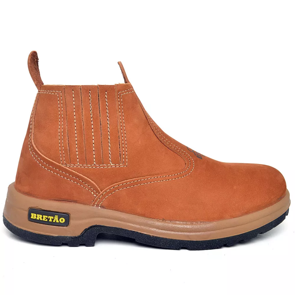Botina Agrícola Masculina Couro Nobuck Ameixa - BRETÃO STORE