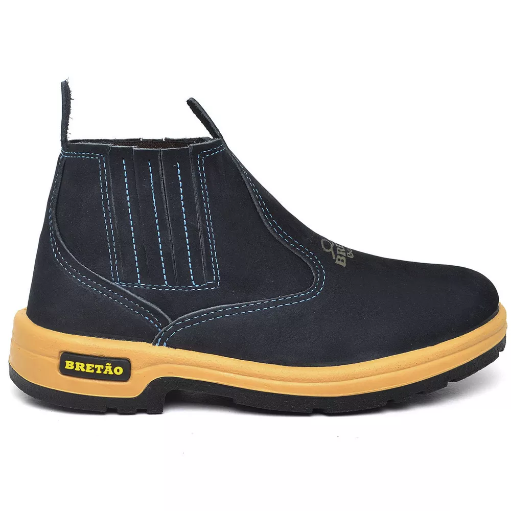 Botina Agrícola Masculina Couro Nobuck Azul - BRETÃO STORE