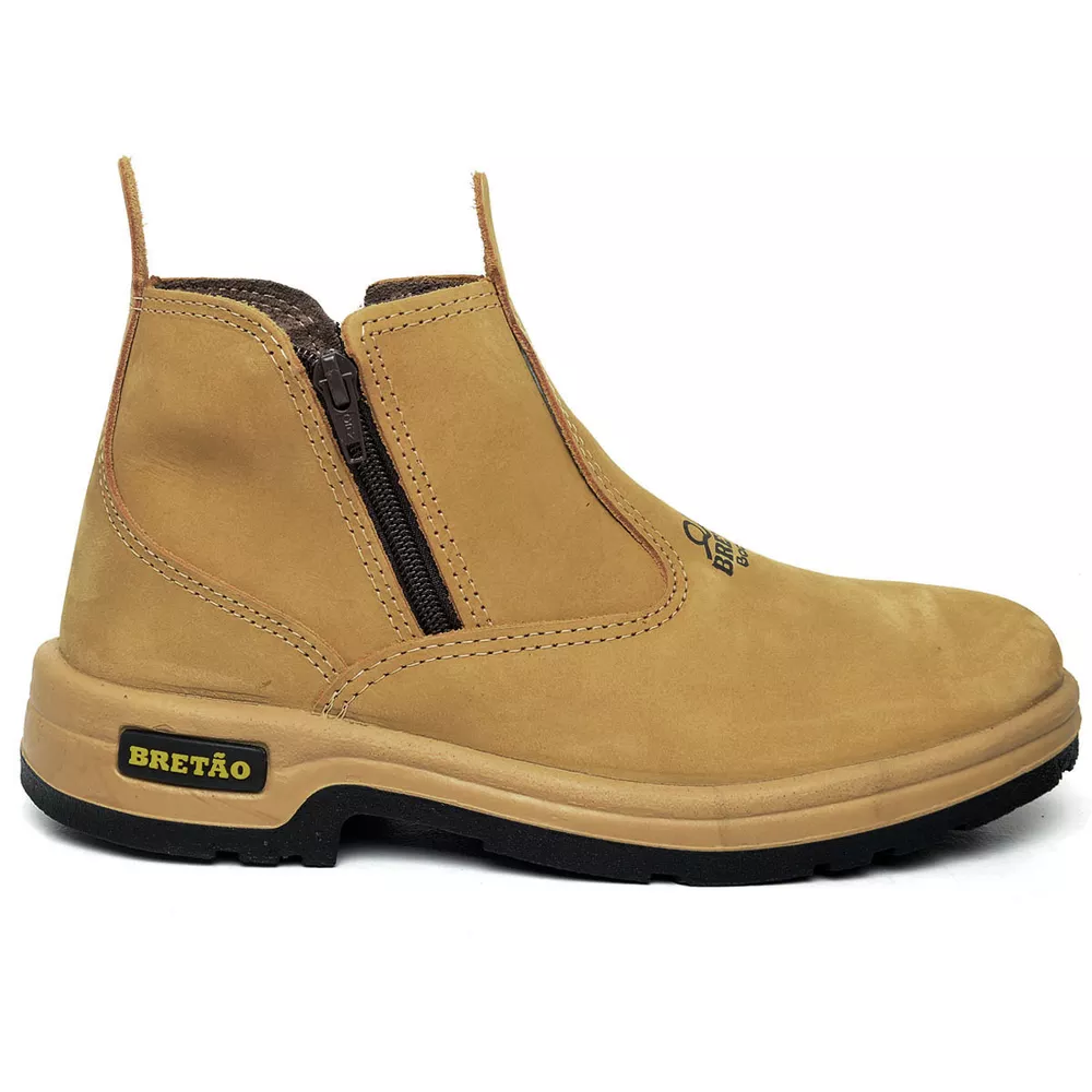 Botina Agrícola Masculina Com Ziper Mel - BRETÃO STORE
