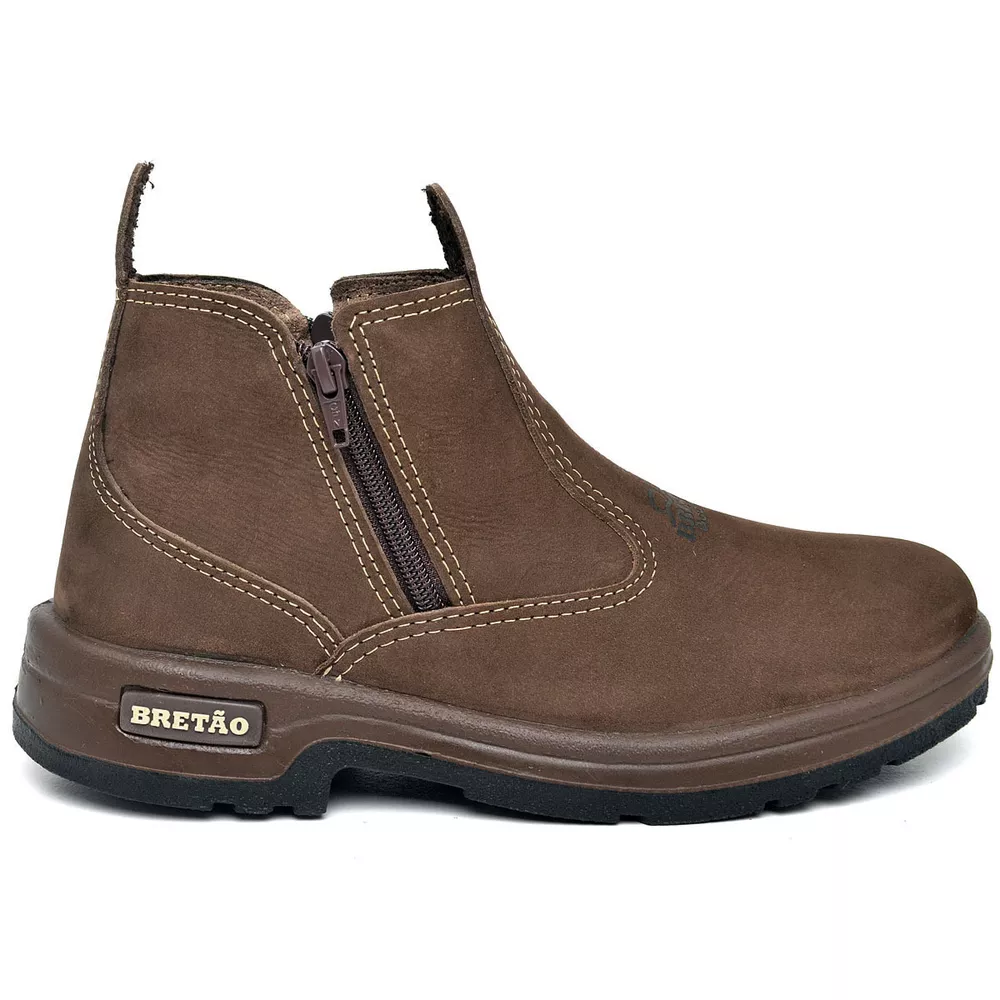 Botina Agrícola Masculina Com Ziper Petróleo - BRETÃO STORE