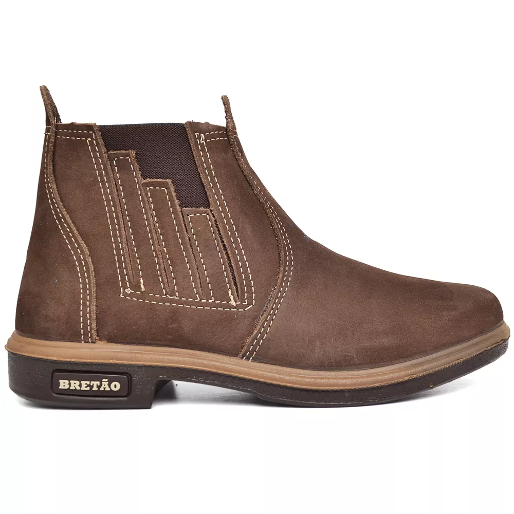 Botina Masculina Solado Texas Bico Quadrado Chocolate | BRETÃO STORE
