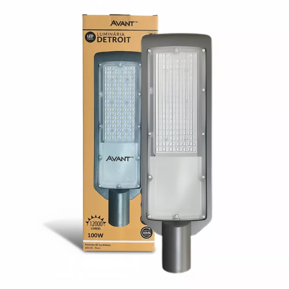 Luminária Led Publica Detroit Urbana 100w 6500K Branco Frio Avant ...