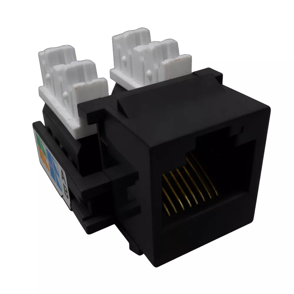 Módulo Tomada Keystone RJ-45 CAT.5E 8X8 Fêmea Preto | Broketto ...