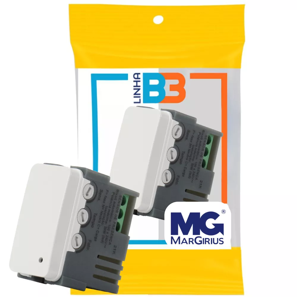 Módulo Sensor de Presença Micro Modular Branco B3 Margirius | Broketto ...