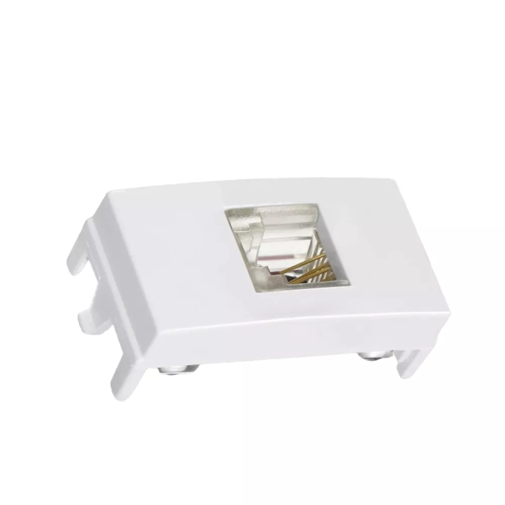 Módulo Tomada Telefone RJ11 4 Fios Branco Sleek Margirius | Broketto ...