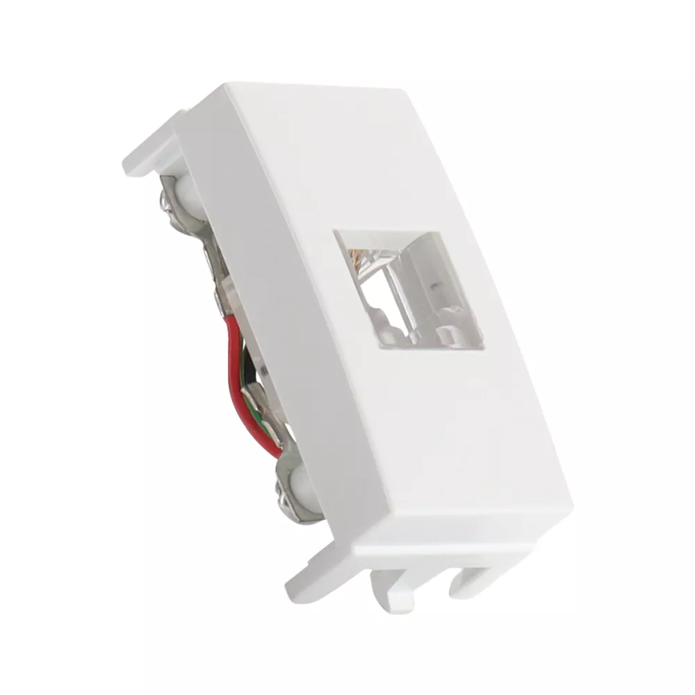 Módulo Tomada Telefone RJ11 4 Fios Branco Sleek Margirius | Broketto ...
