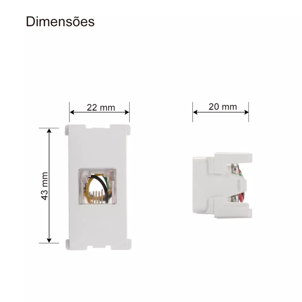 Módulo Tomada Telefone RJ11 4 Fios Branco B3 Margirius | Broketto ...