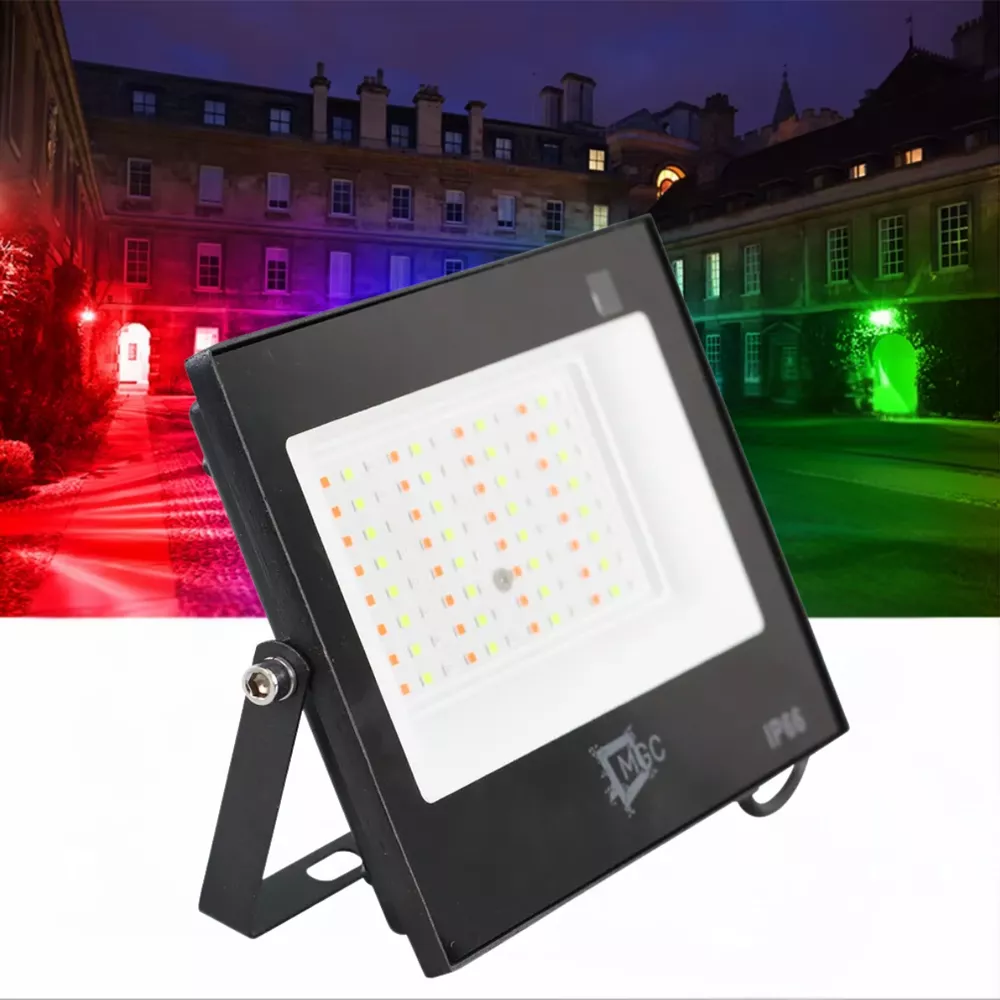 Refletor Led RGB 100W Bivolt Com Controle Remoto | Broketto Materiais ...
