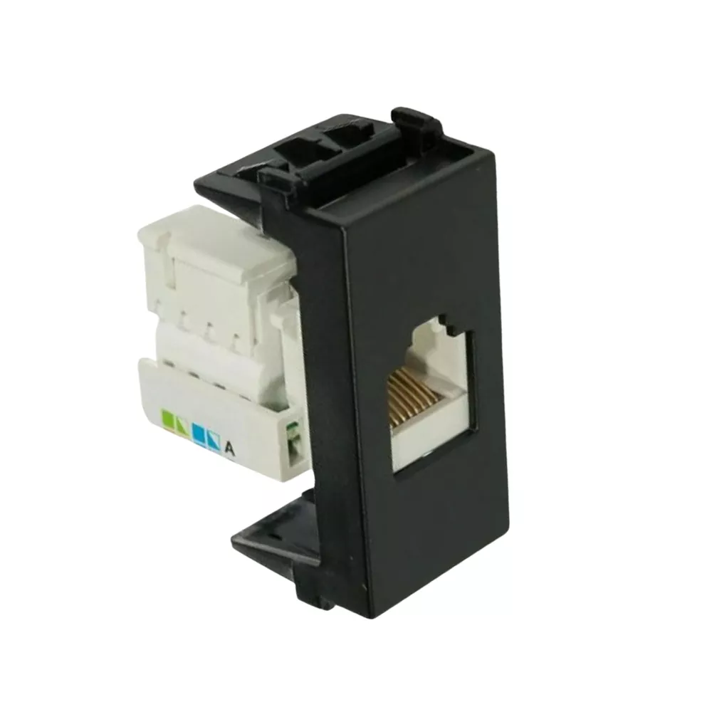 Módulo Tomada de Rede RJ45 CAT.5e Preto Refinatto Weg | Broketto ...