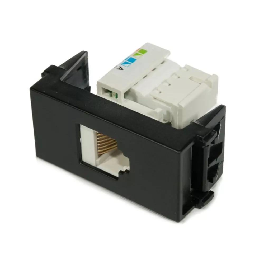 Módulo Tomada de Rede RJ45 CAT.5e Preto Refinatto Weg | Broketto ...