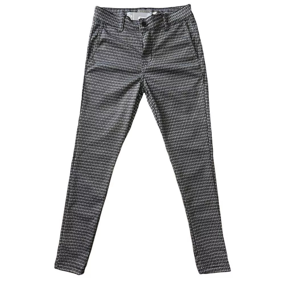 Calça Alfaiataria Chino Jacquard Skinny Xadrez Masculina