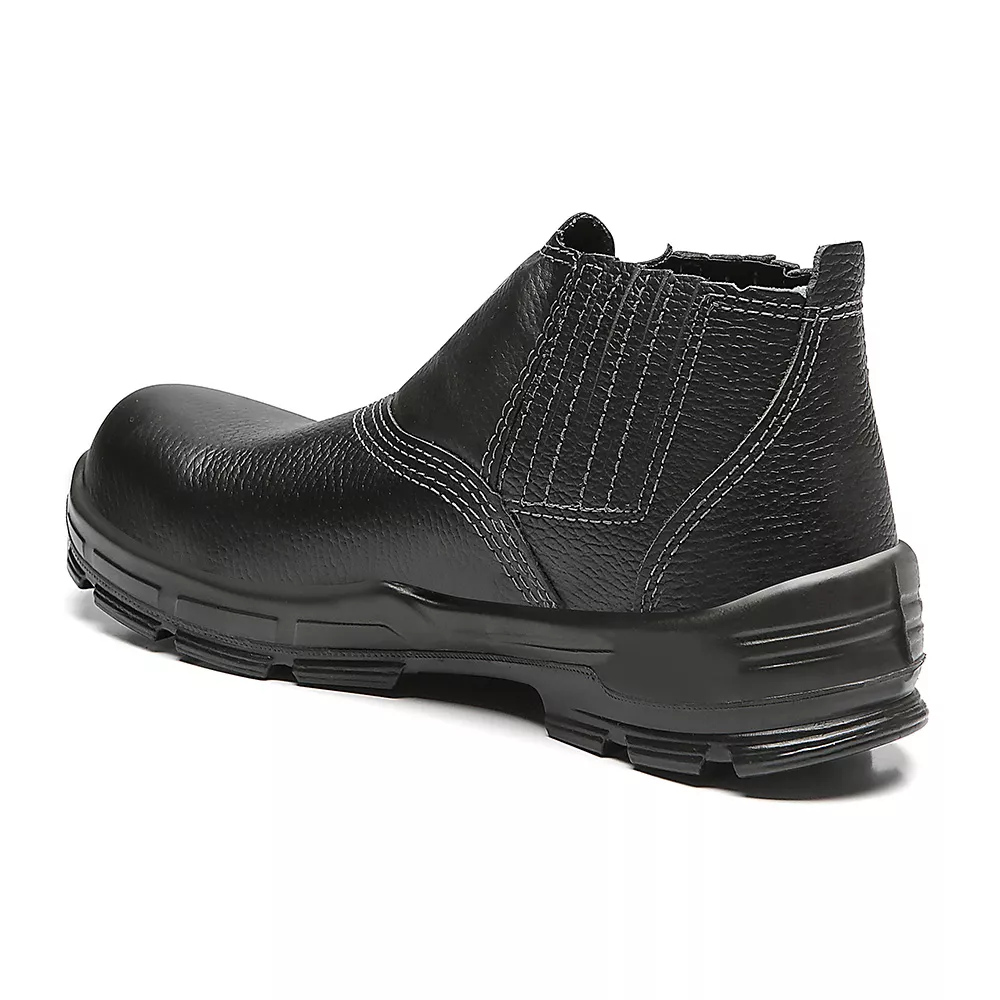 BOTINA PRETA ELASTICO COURO BICO COMPOSITE PU BIDENSIDADE | FUJIWARA
