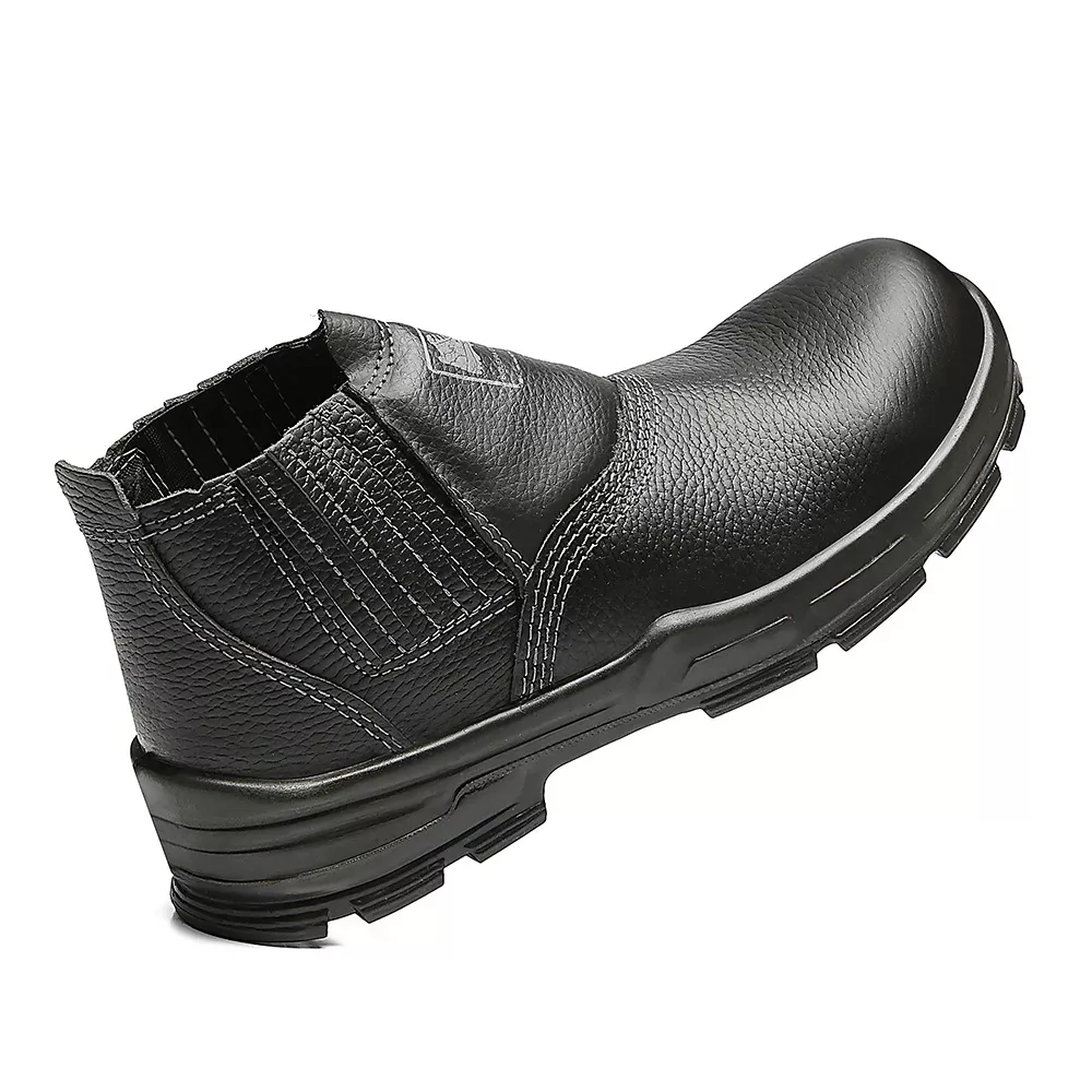 BOTINA PRETA ELASTICO COURO BICO COMPOSITE PU BIDENSIDADE | FUJIWARA