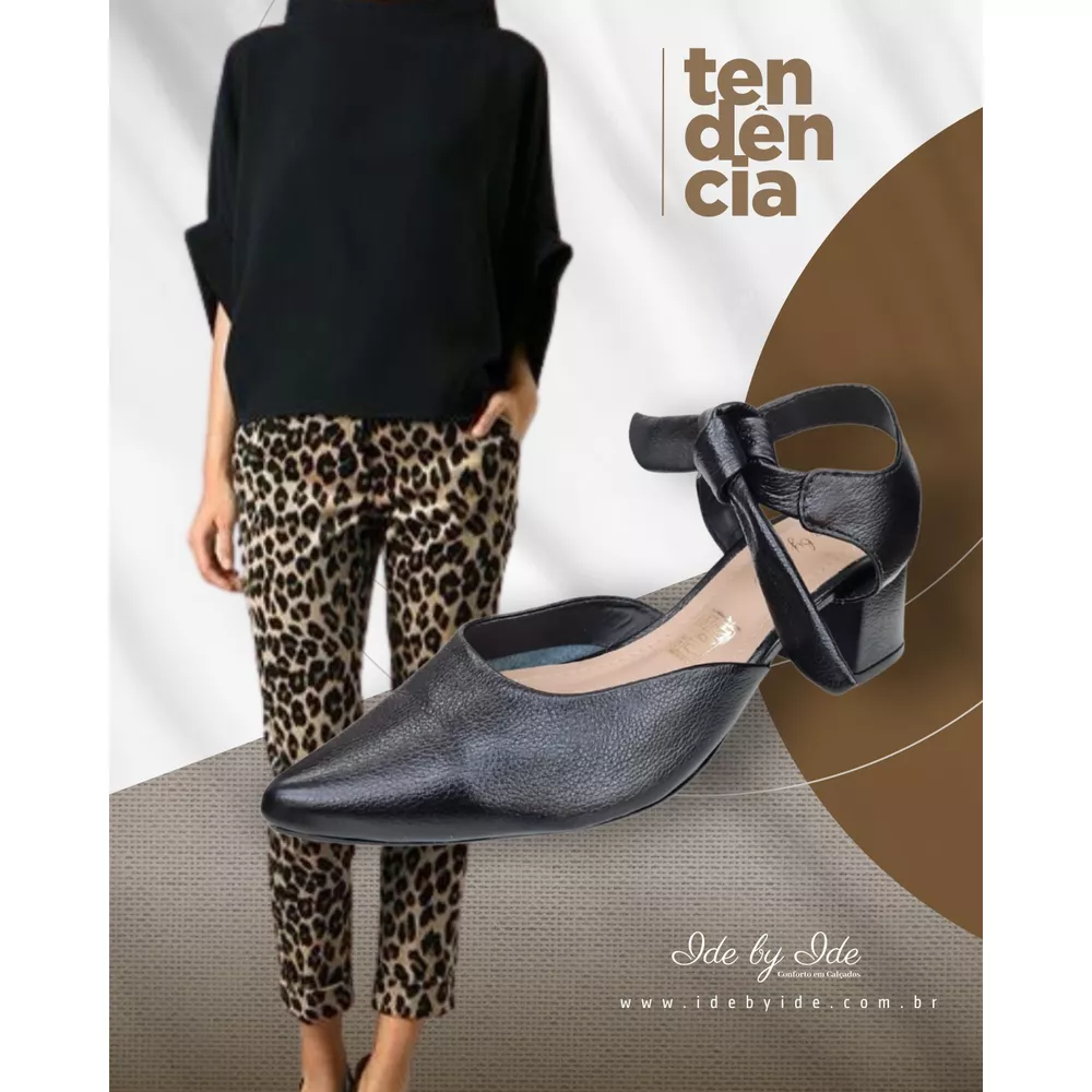 chanel bico fino em couro preto | Ide by Ide