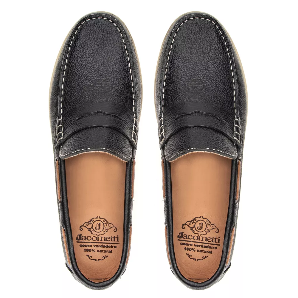 洋楽 BLACK & JAY 2 Mocassim Sider Preto 2582 | JACOMETTI