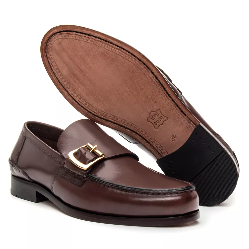 ②オットマン　 macomoco Mocassim Argentino Masculino LF02 Café | JACOMETTI