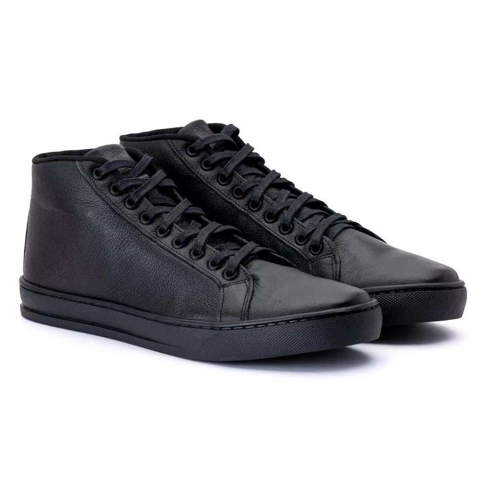 Sapatenis Masculino Casual Quebec Mike Black Couro Legítimo | Quebec