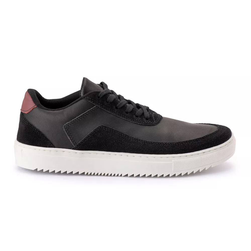 Tenis Quebec Skeeter Preto em Couro - Quebec