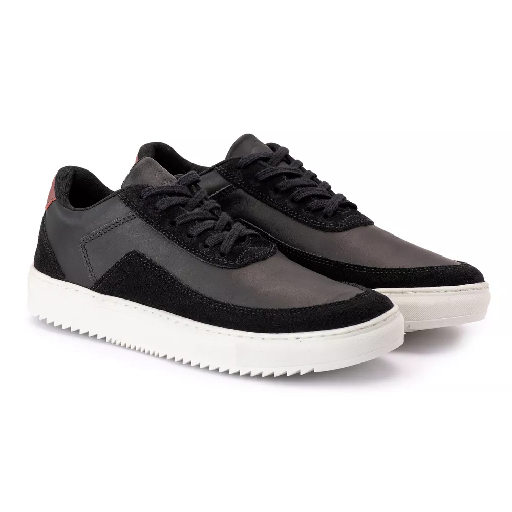 Tenis Casual Masculino Quebec Skeeter Preto Couro Legítimo | Quebec