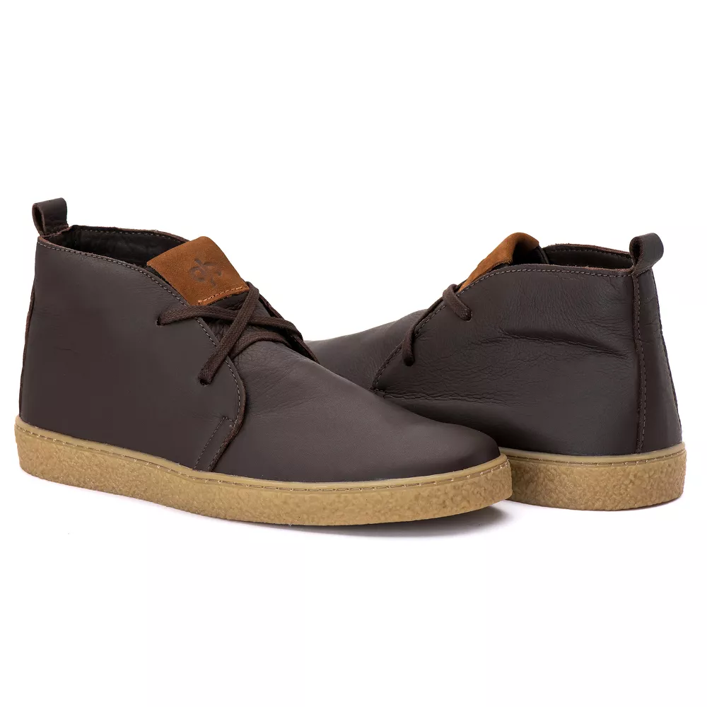 Sapatênis Masculino Quebec Woody Café em Couro 