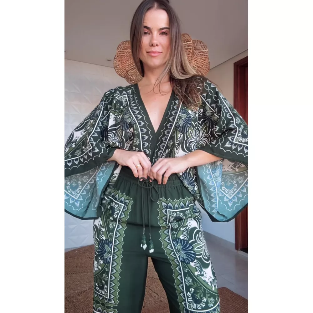 Body Lenço Onça Mística Estampado