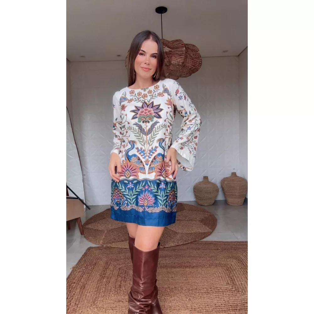 Vestido Curto Jardim Maravilha Estampado