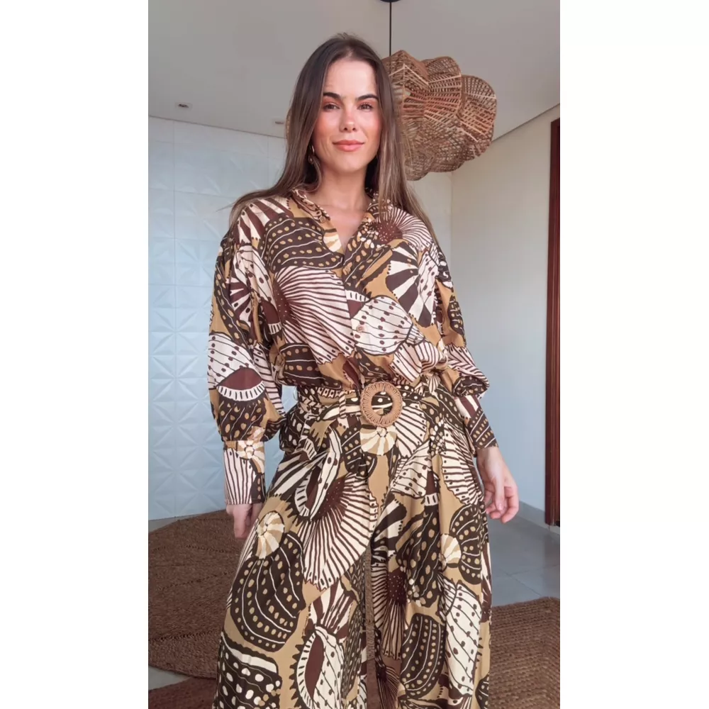 Camisa Mistura De Caju Estampado