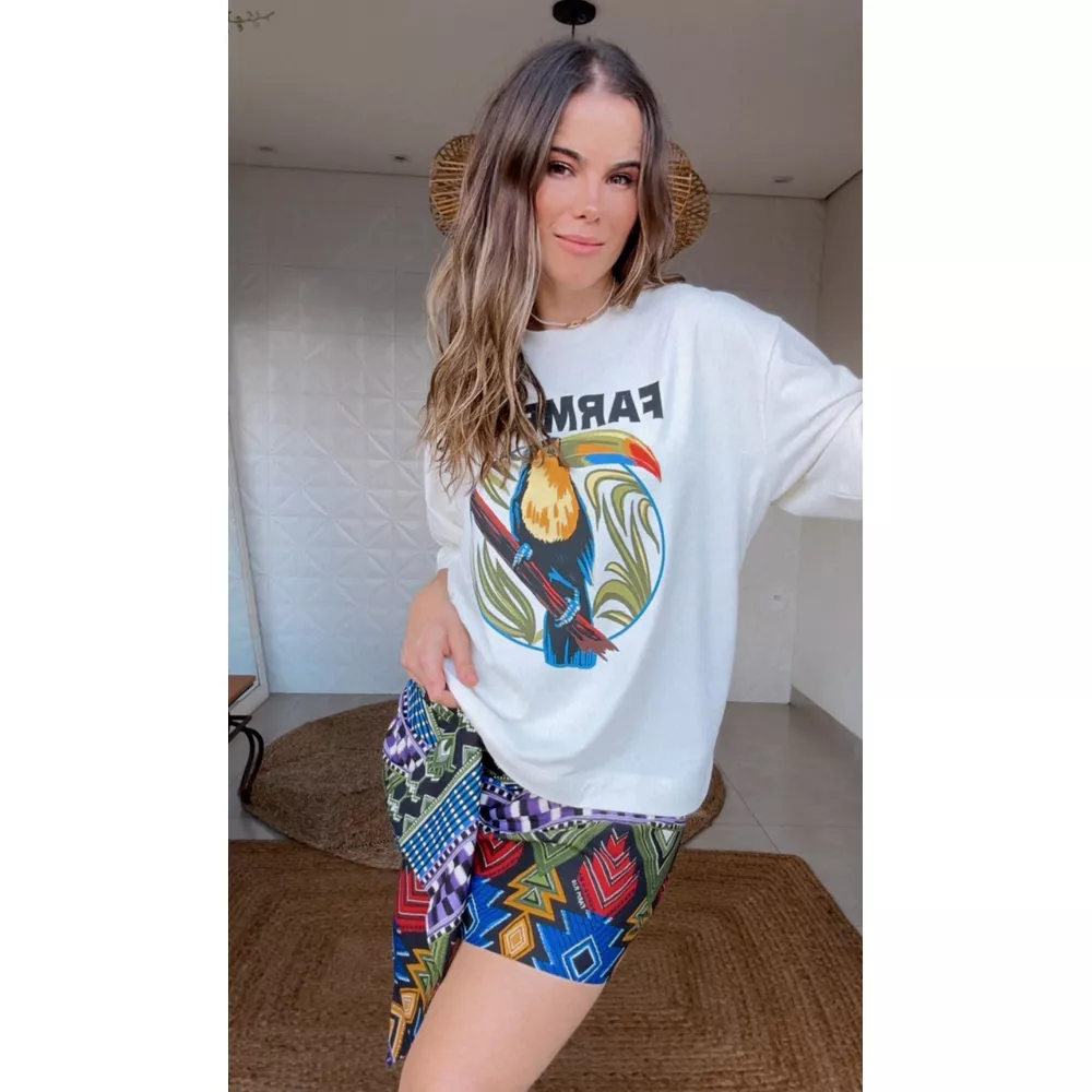Tshirt Over Farm Rio Tucano Estampado