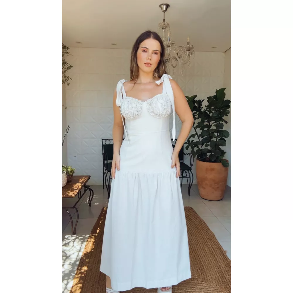Vestido Linho Dalila Chiclé Cru