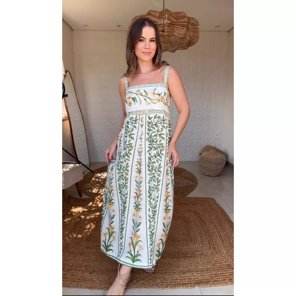 Vestido Cropped Alça Antônia Estampado