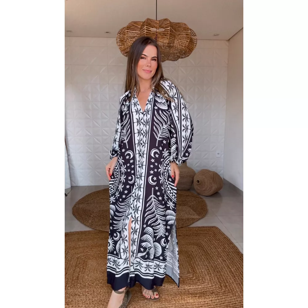 Vestido Cropped Coqueiral Estampado