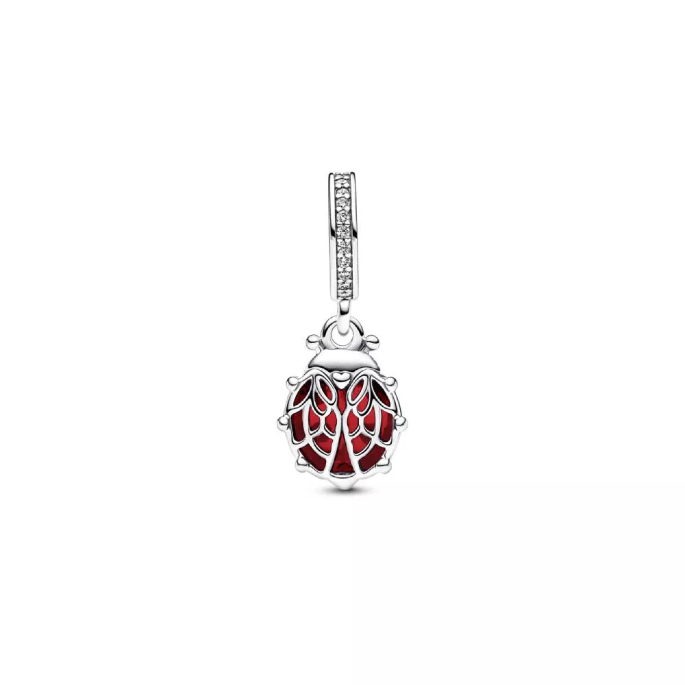 Charm Pandora Pendente Joaninha Vermelha em Pavé