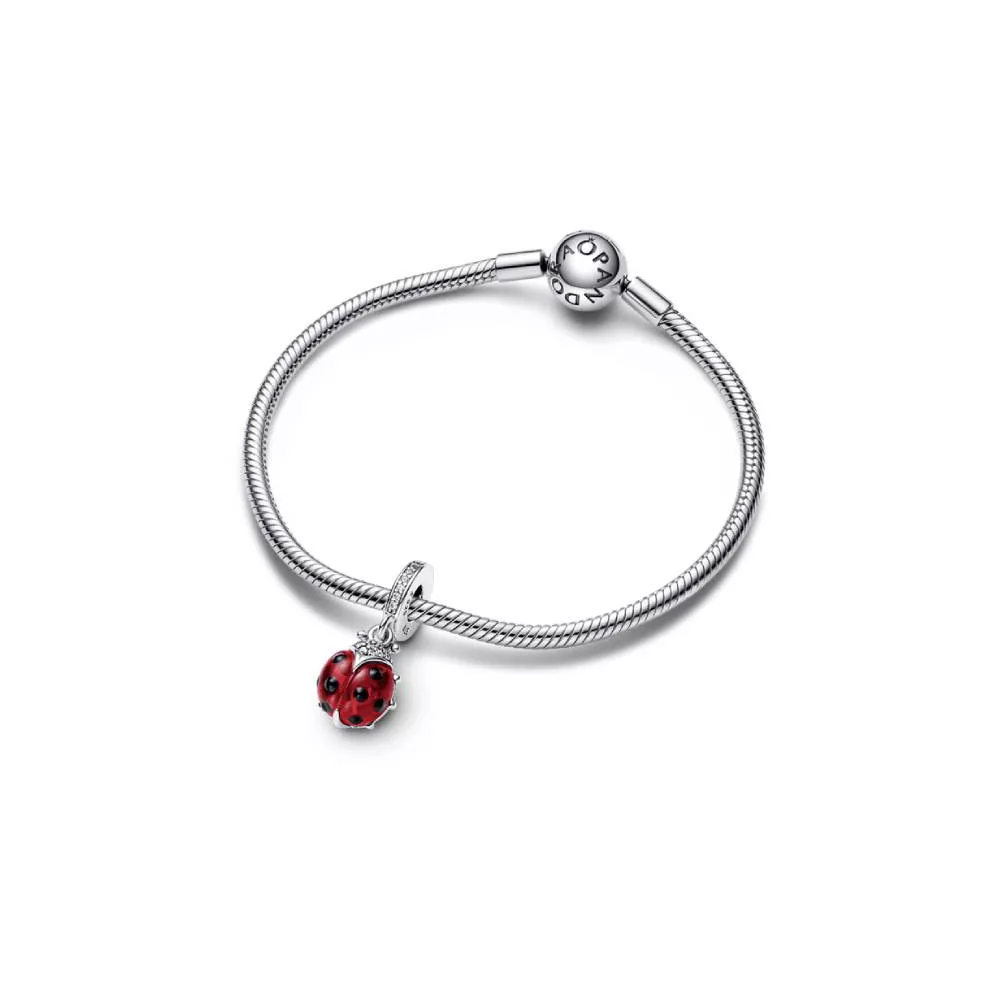 Charm Pandora Pendente Joaninha Vermelha em Pavé